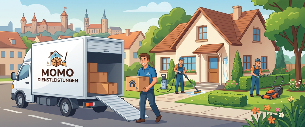 MOMO Dienstleistungen Team bei Umzug, Entrümpelung, Reinigung und Gartenarbeit